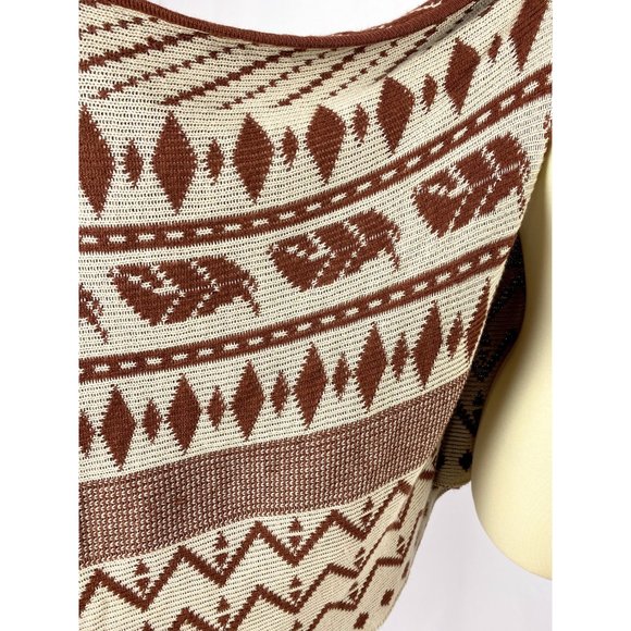 Anthropologie Knit Southwestern Wrap Vest Layered Scarf - Picture 7 of 8